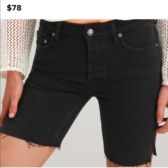 🆕 Free People Washed Black Denim Shorts - Picture 4 of 7